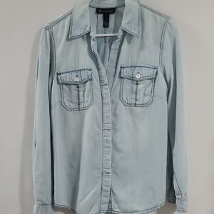 INC International Concepts Light Blue Casual Shirt Size 8